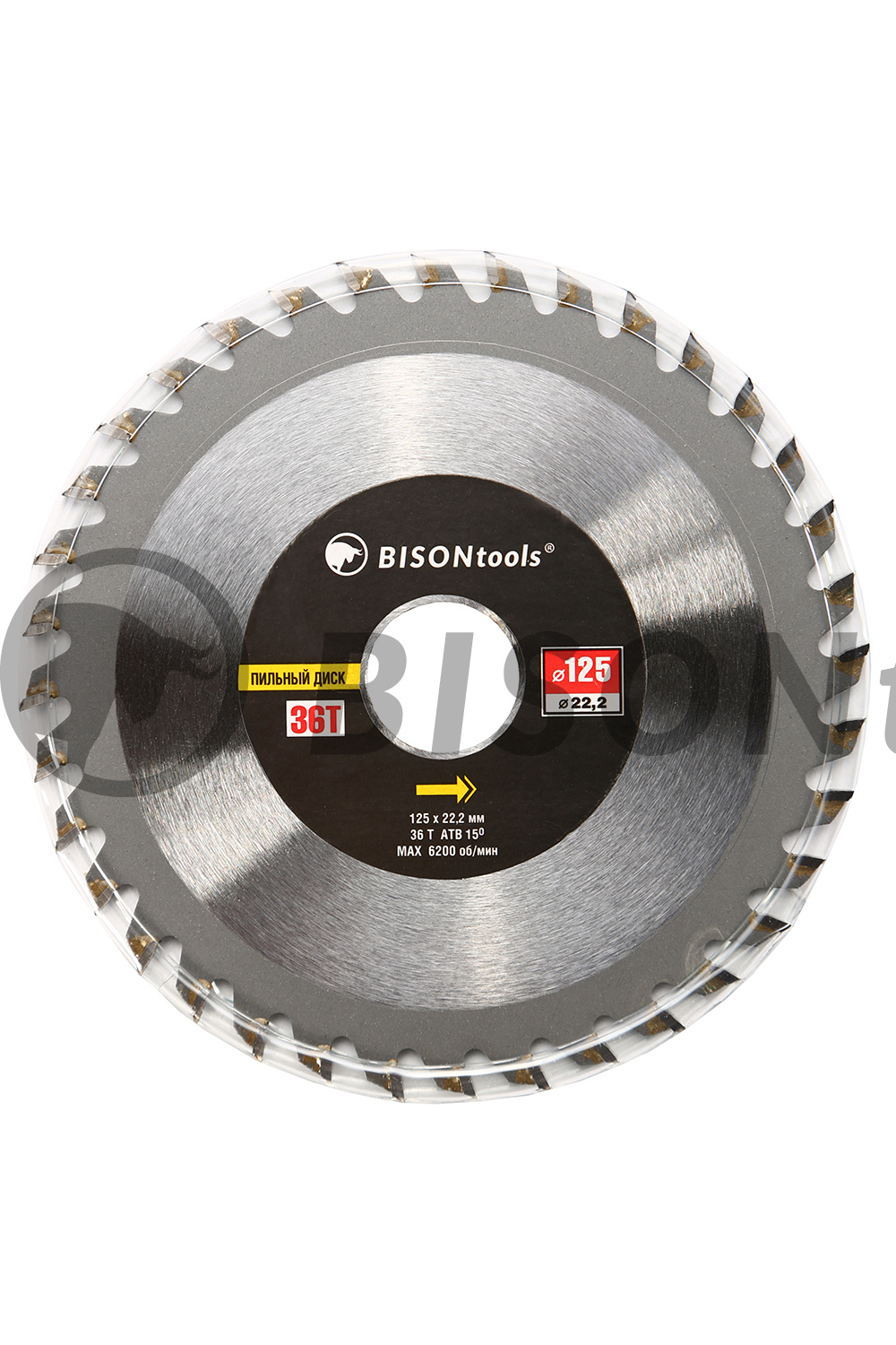 Диск пильный по дереву Bisontools трехзубый 115х3Тх22,23мм